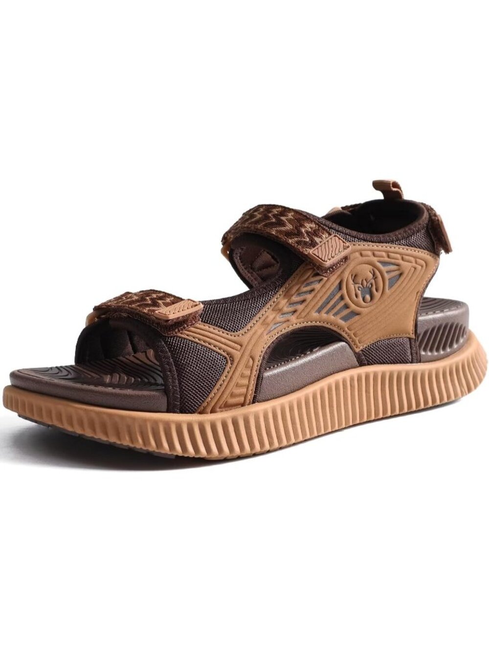 Women's Brown Khaki Walking Sandals Summer Hiking Sport Recovery Cushion Shoes